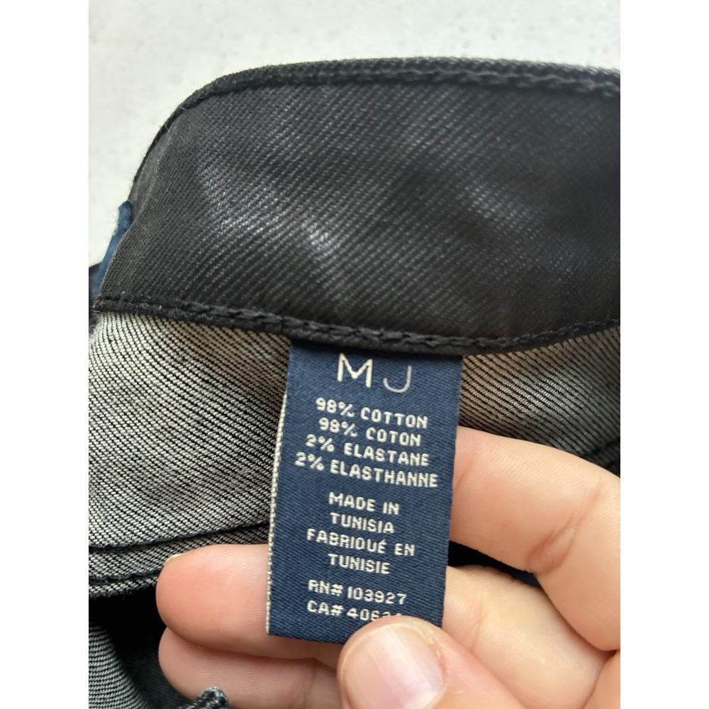 marc by marc jacobs Faux Leather Pants Sz 30 Black Straight Leg Zip Ankle Crop - Picture 7 of 11